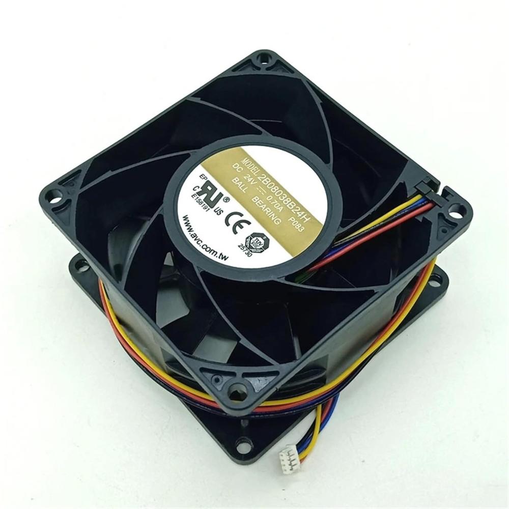 AVC 2B08038B24H 8038mm 24V DC 0.70A Ball Inverter Fan Double Ball High Volume Axial Cooling Fan 