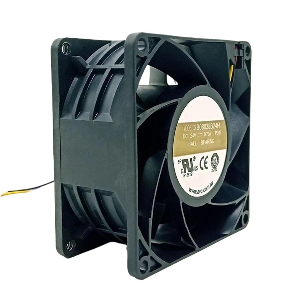 AVC 2B08038B24H 8038mm 24V DC 0.70A Ball Inverter Fan Double Ball High Volume Axial Cooling Fan 