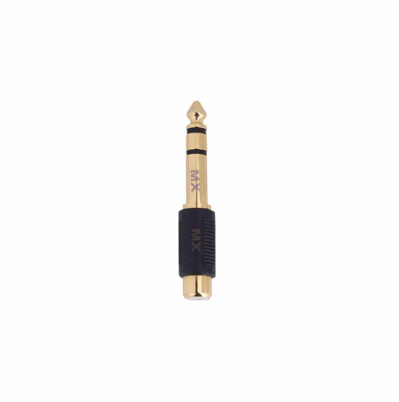 MX 6.35 mm P-38 Stereo Male To RCA Socket Female Connector (Gold Plated)