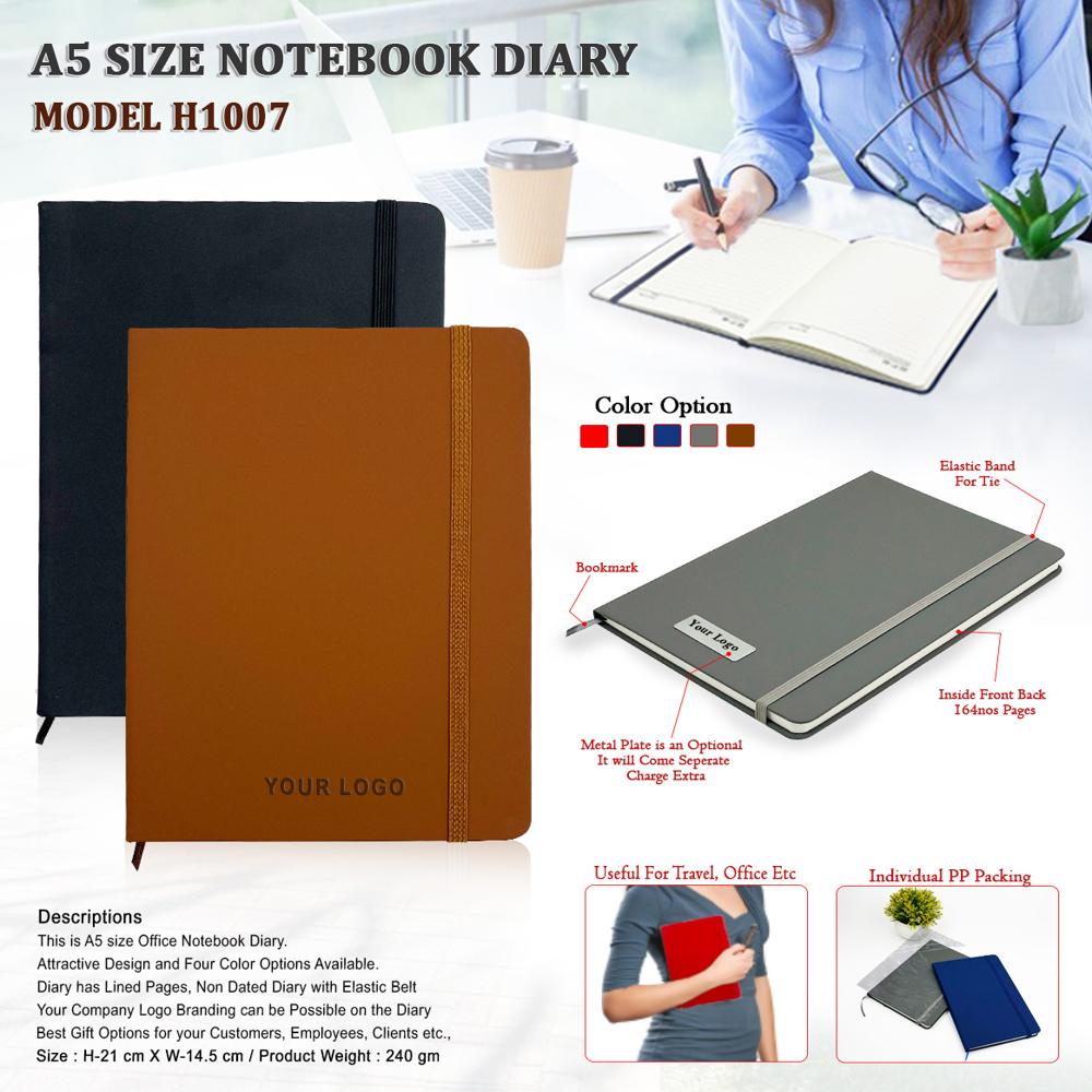 Premium A5 PU Leather Notebook Diary - H1008