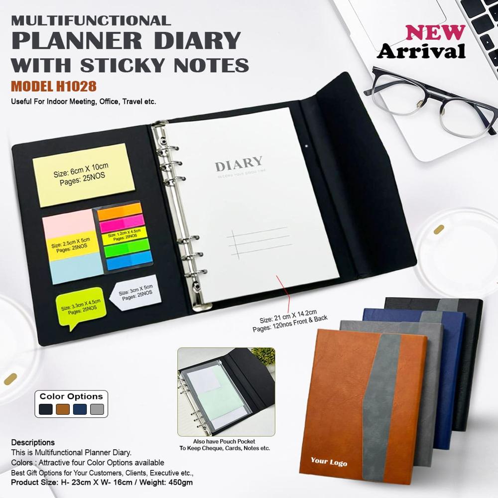 Planner Diary With Sticky Notes - Color: All Colour