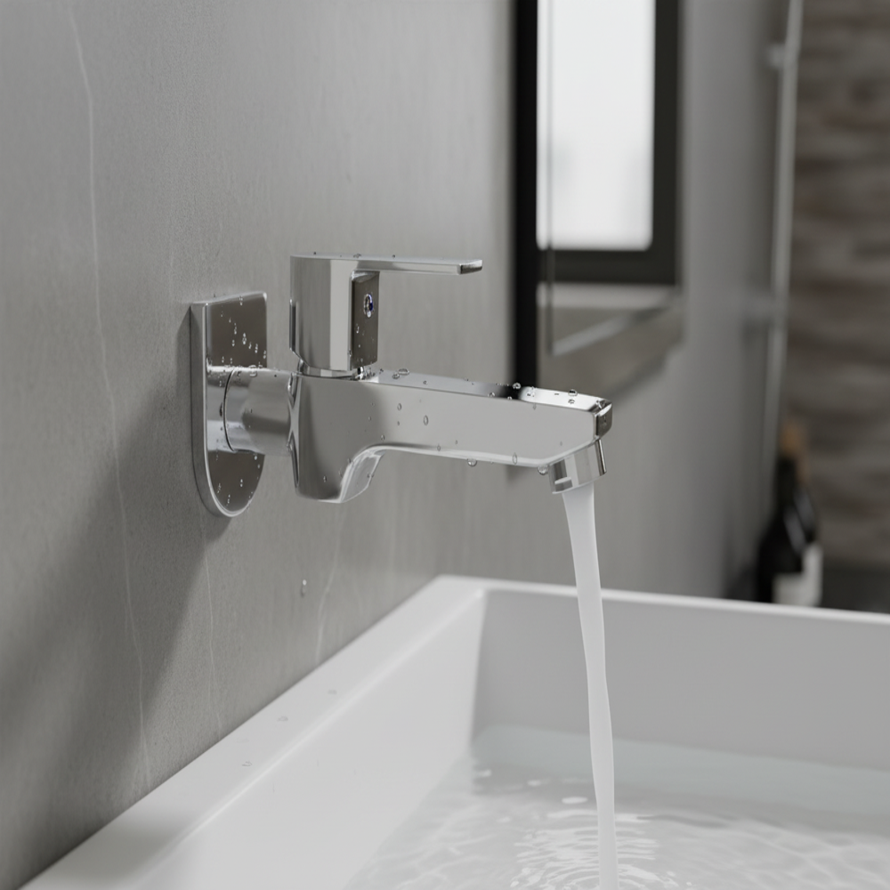 Ari-9002 Aria Brass Bib Cock Long - Color: Silver