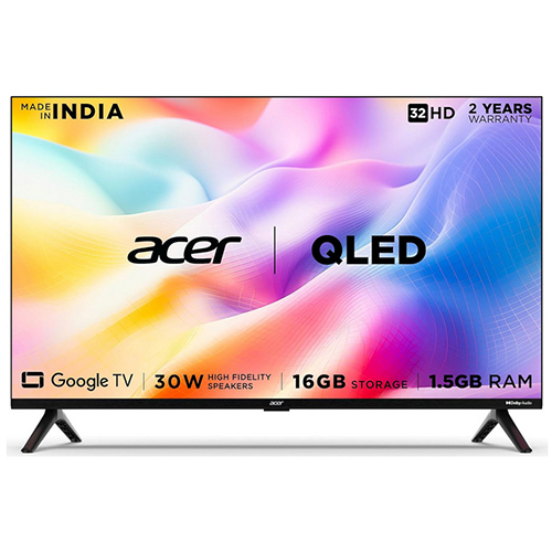 32 Inch Acer V Series Qled Hd Ready Smart Google Tv - Color: Black (Standard Housing)