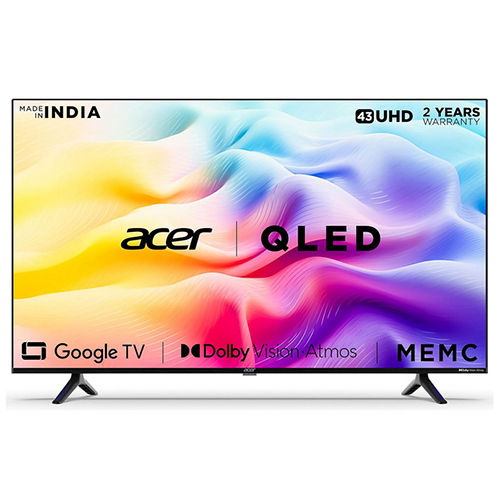 43 Inches Acer V Series 4K Ultra Hd Smart Qled Google Tv - Color: Black (Standard)