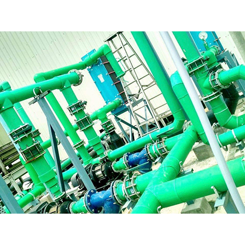 Cooling Tower Hot Cold Water Piping System - Color: Green