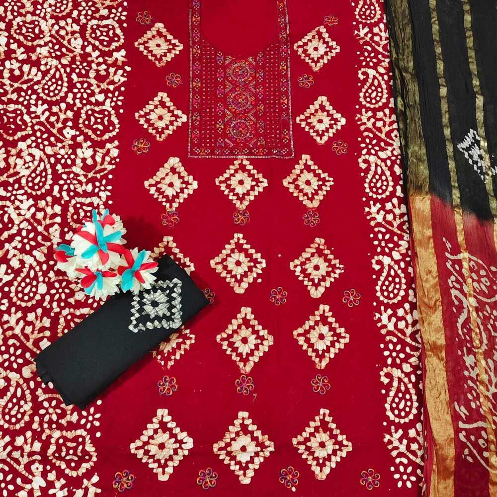 Nemi Wax Batik With Sequence Work  Dress Material