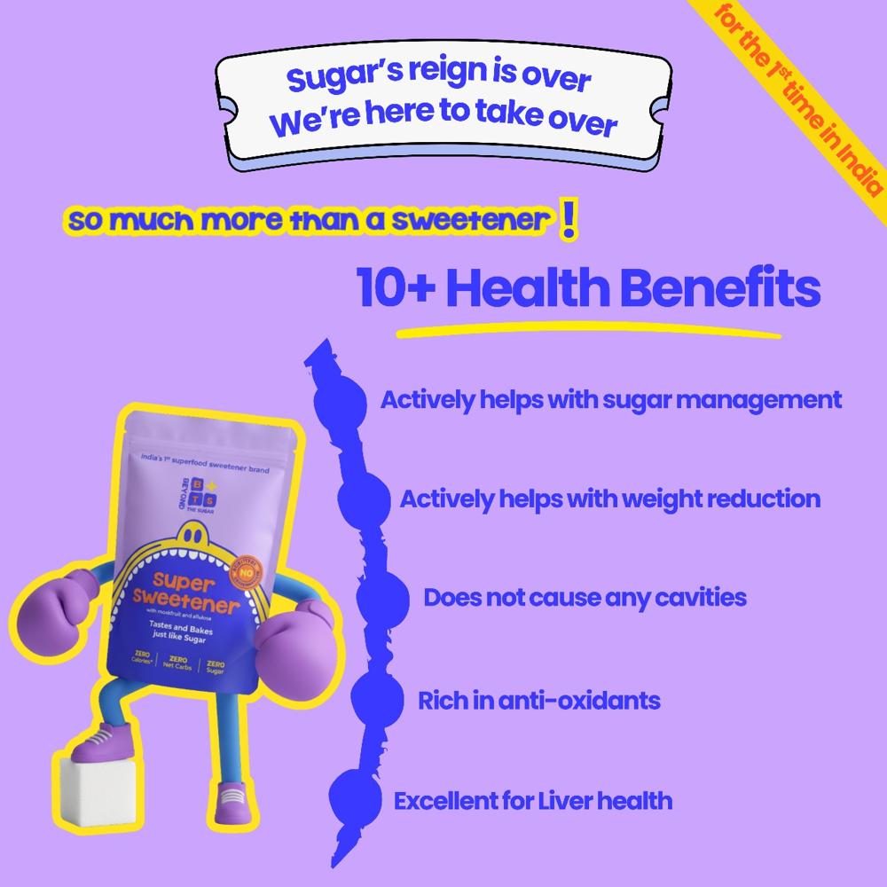 Monk Fruit Sweetener with Allulose | Zero Sugar | Sugar Replacement | Natural