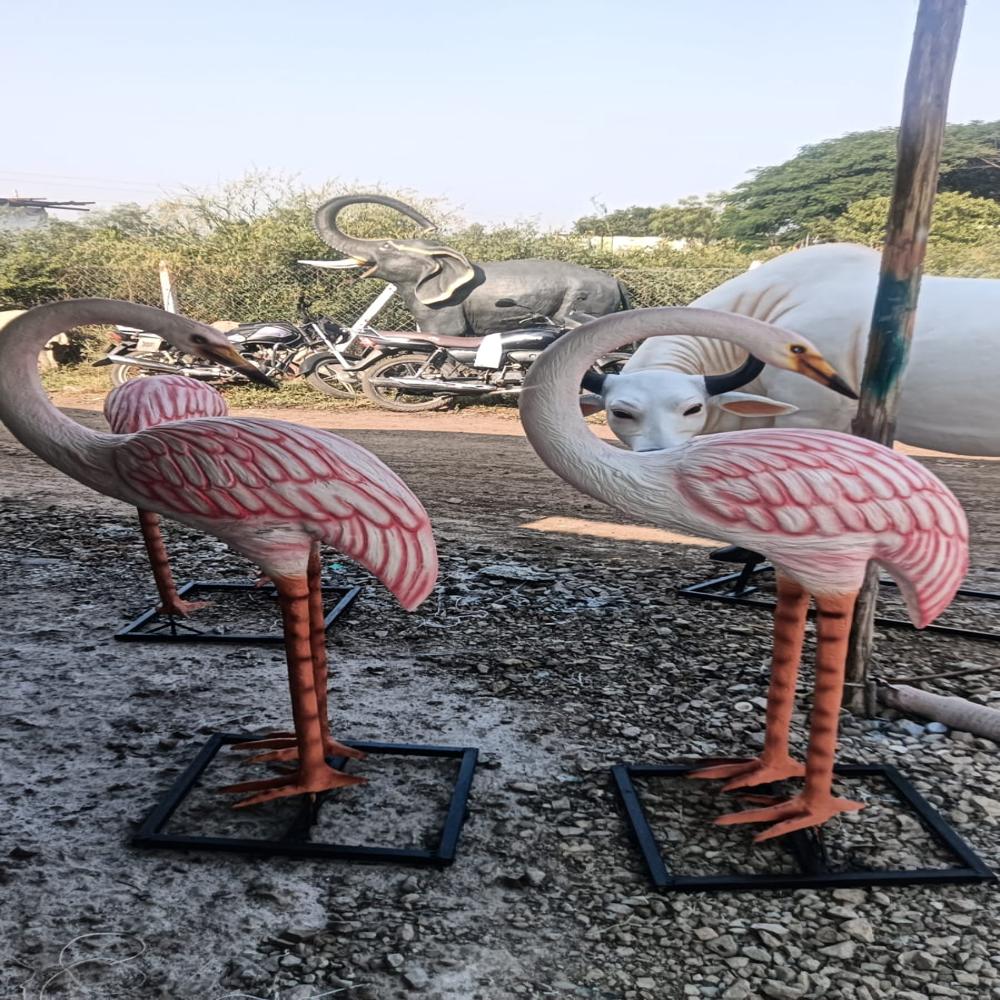 Fiber Flamingo Statue 