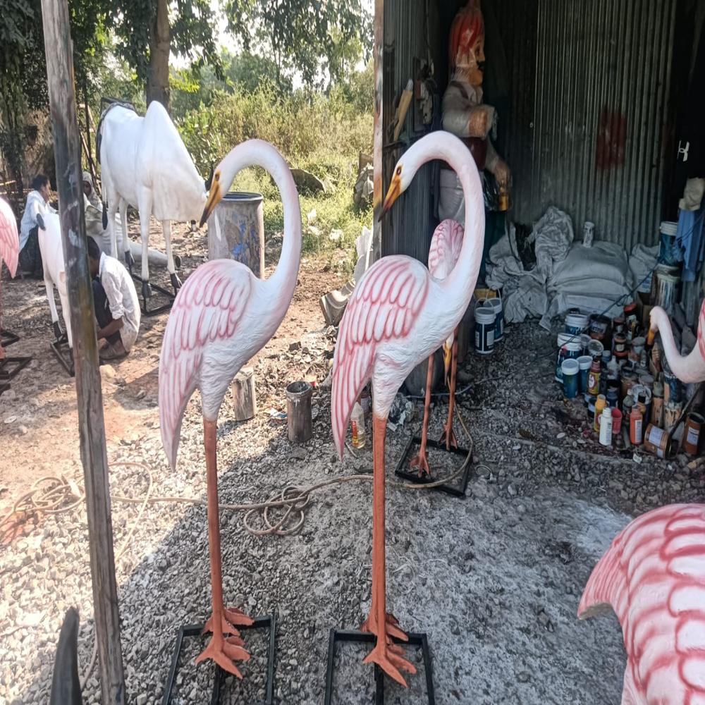 Fiber Flamingo Statue 