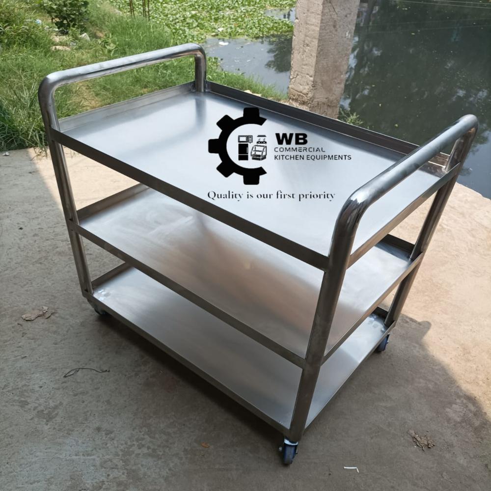 Stainless Steel Serving Trolley