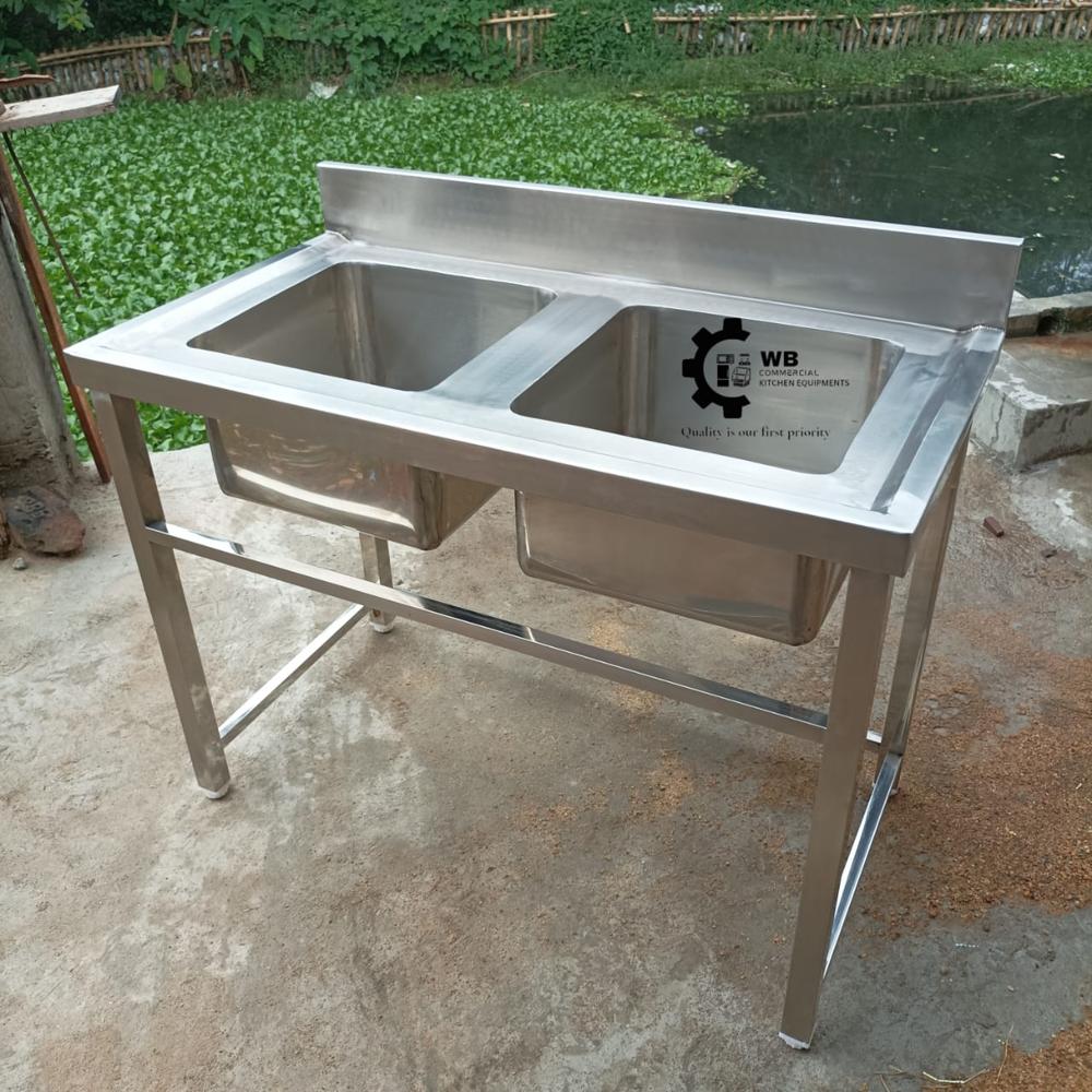 Stainless Steel Two Sink Unit