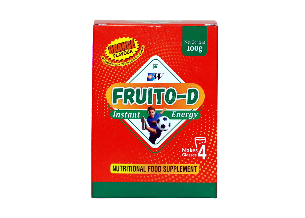 Fruito-D 100 Gm Energy Drink Powder - Best Before: Up To 12 Months