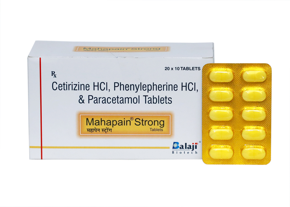Cetirizine HCl, Phenylepherin HCl, & Paracetamol Tablet