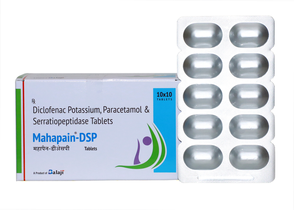 Diclofenac Potassium, Paracetamol & Serratiopeptidase Tablet