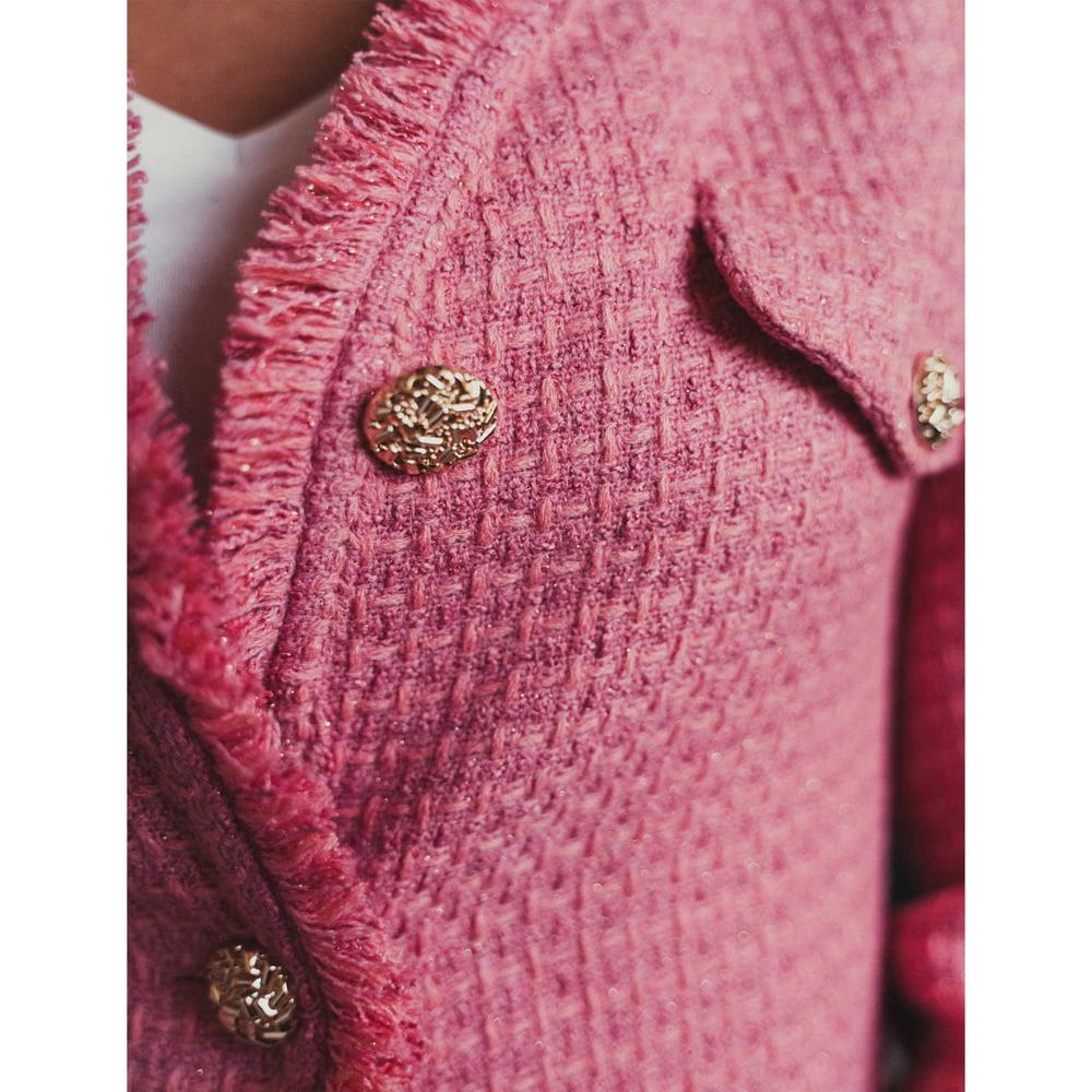Export Surplus Women's Tweed Jacket - Color: Pink