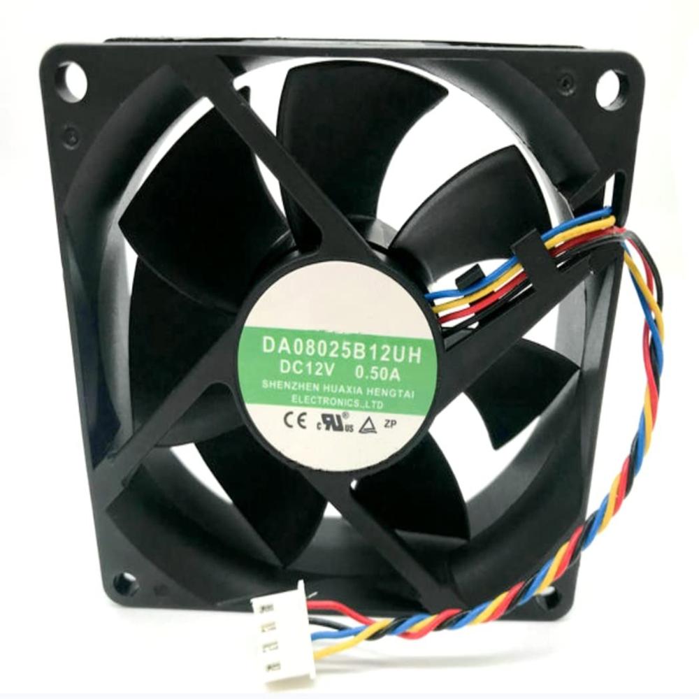 M DA08025B12UH 12V DC 0.50A 8025mm 4-Wire Plastic Ball Bearing Industrial Axial Cooling Fan