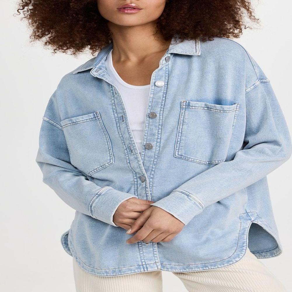 Export surplus women's light blue shirt