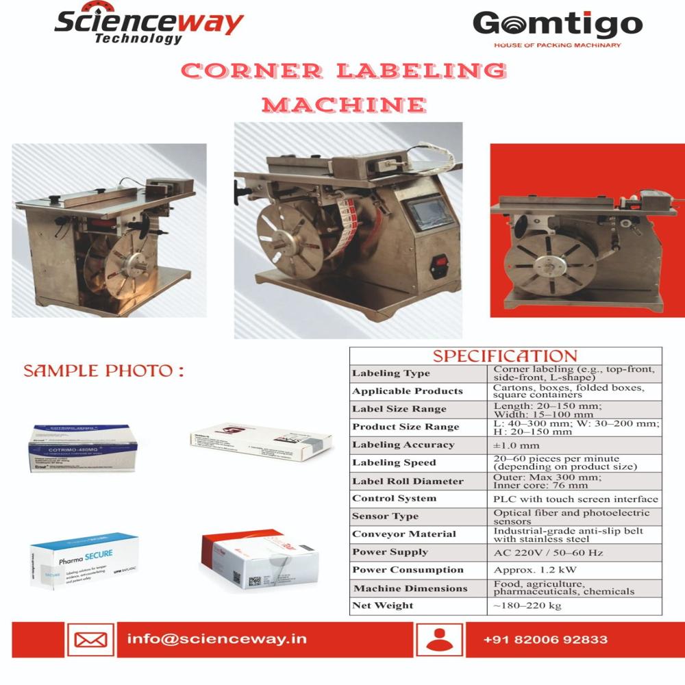 Corner Labeling Machine Scienceway - Application: Cartons