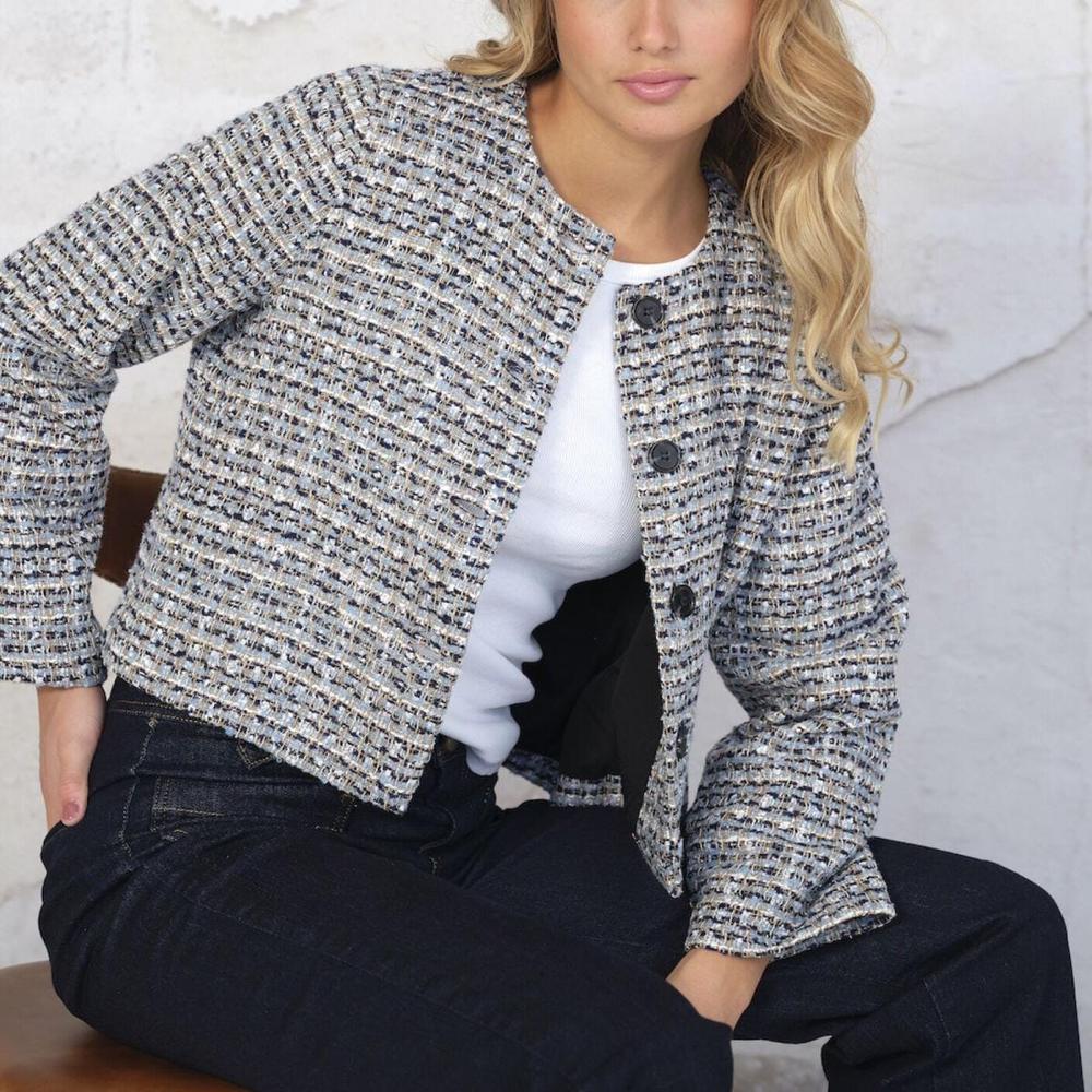 Export surplus women's Tweed Cropped Jacket