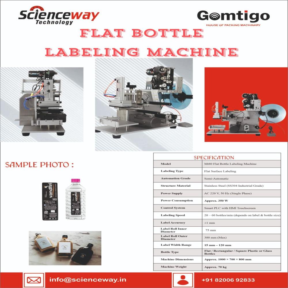 Mt80 Flat Bottle Labeling Machine Scienceway