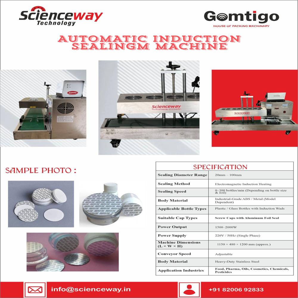 20 To 100mm Automatic Induction Sealing Machine Scienceway - Color: Silver