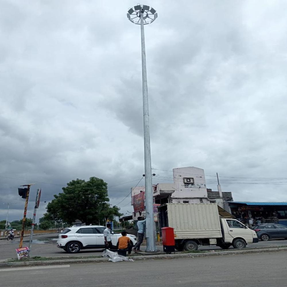 High Mast Pole - Stainless Steel, Silver Color | Warranty Included, Durable Design