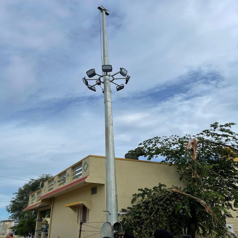 High Mast Pole - Stainless Steel, Silver Color | Warranty Included, Durable Design