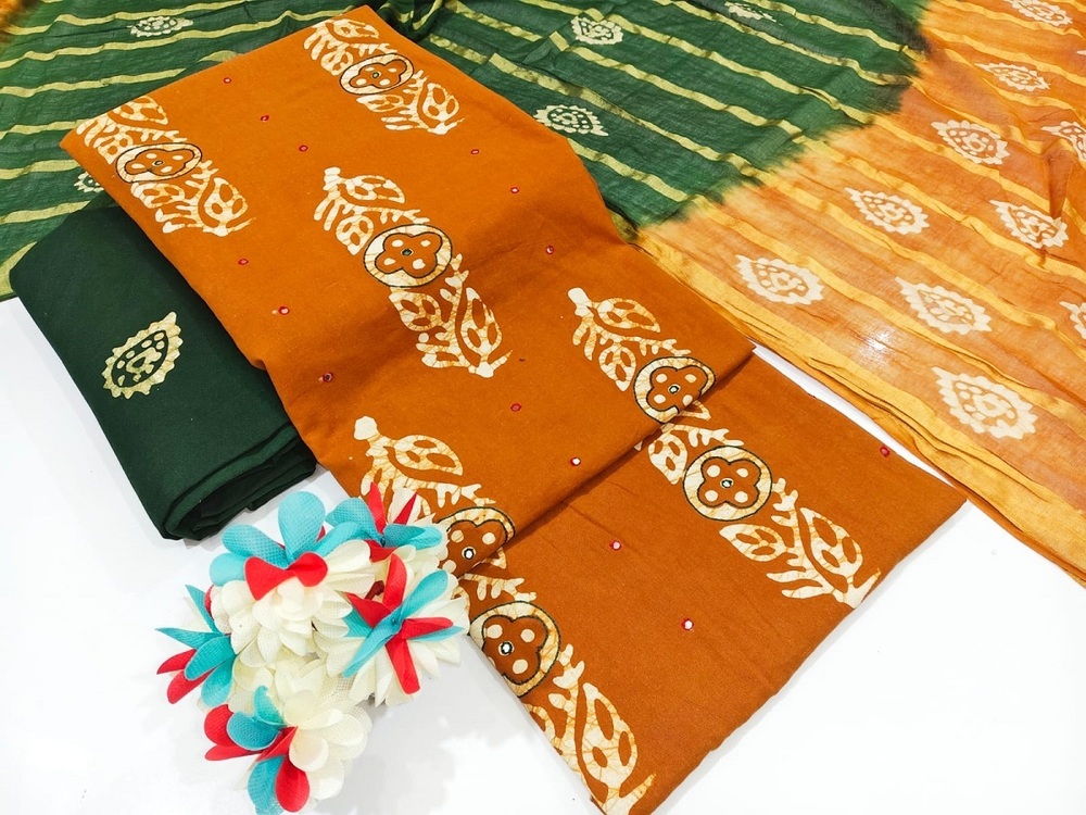 Nemi Wax Batik Khatali Work  Dress Material