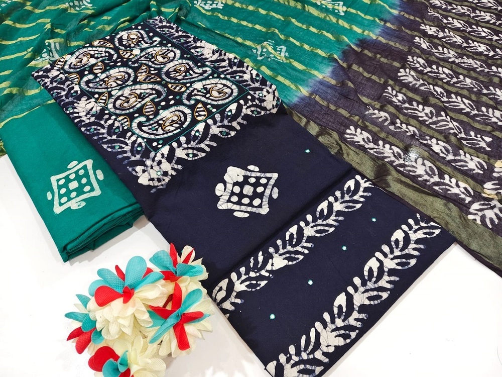 Nemi Wax Batik Khatali Work  Dress Material