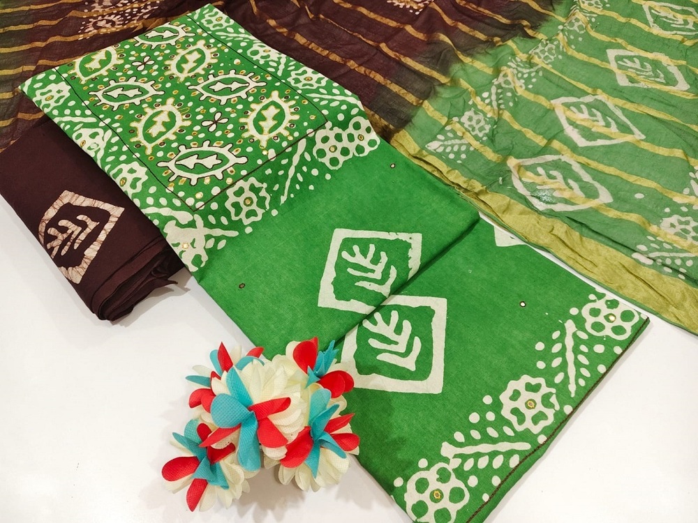 Nemi Wax Batik Khatali Work  Dress Material