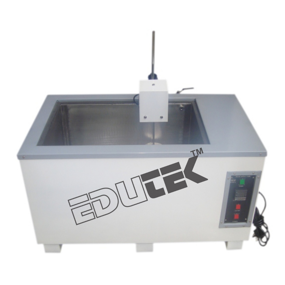 Temperature And Precision Control Water Bath - Stainless Steel Chamber, 430x240x265 Mm Size | Solid State Controller With Stirrer, Temperature Range 50â°c To 100â°c