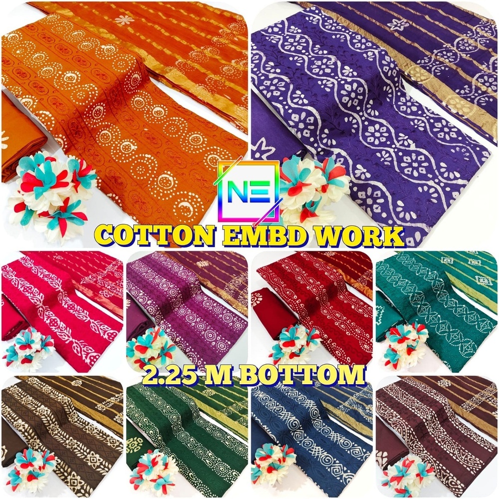 Nemi Wax Batik With Emb Work  Dress Material