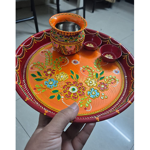 Crafted Pooja Thali - Color: Multicolor