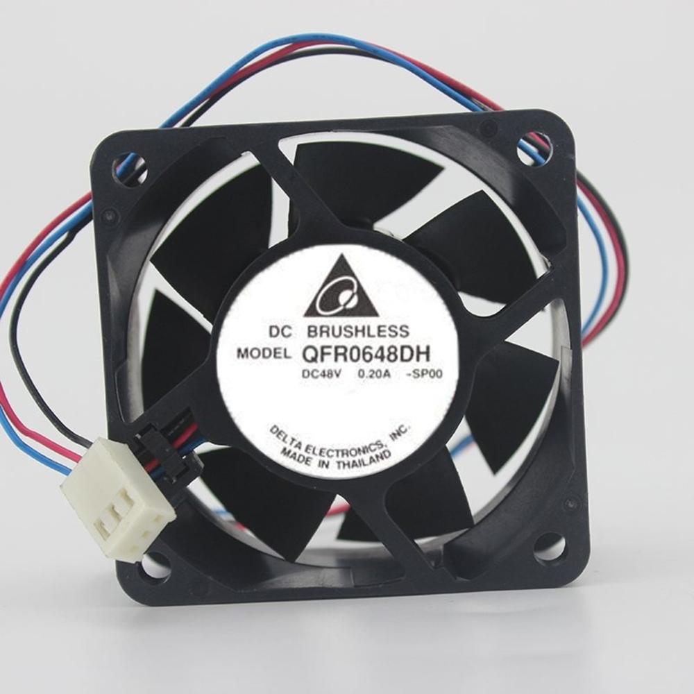 Delta QFR0648DH 48V DC 0.20A 6CM 6025mm 4-wire PWM Ball Bearing Industrial Axial Cooling Fan