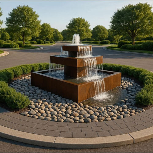 Garden Fountain - Color: Brown