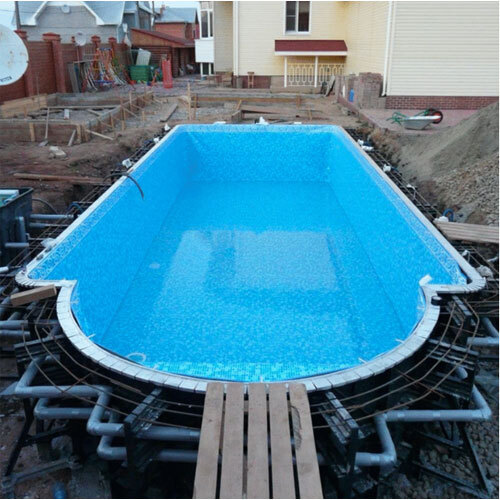Swimming Pool Construction - Color: Blue