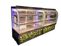 Curved Glass Display Counter - Color: Silver