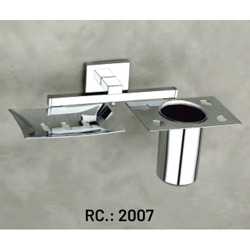 Rc-2007 Soap Dish With Tumbler Holder - Color: Silver