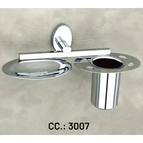 Cc-3007 Soap Dish With Tumbler Holder - Color: Silver