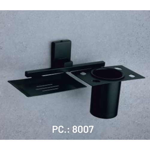 PC-8007 Black Soap Dish With Tumbler Holder