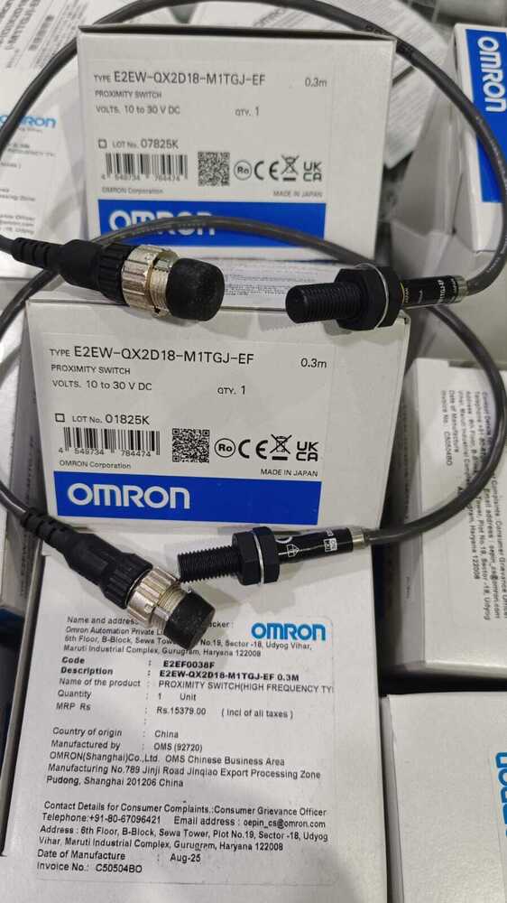 OMRON METAL FACE SPATTER PROOF SENSOR 8MM DC 2W NO, E2EW-QX2D18-M1TGJ-EF