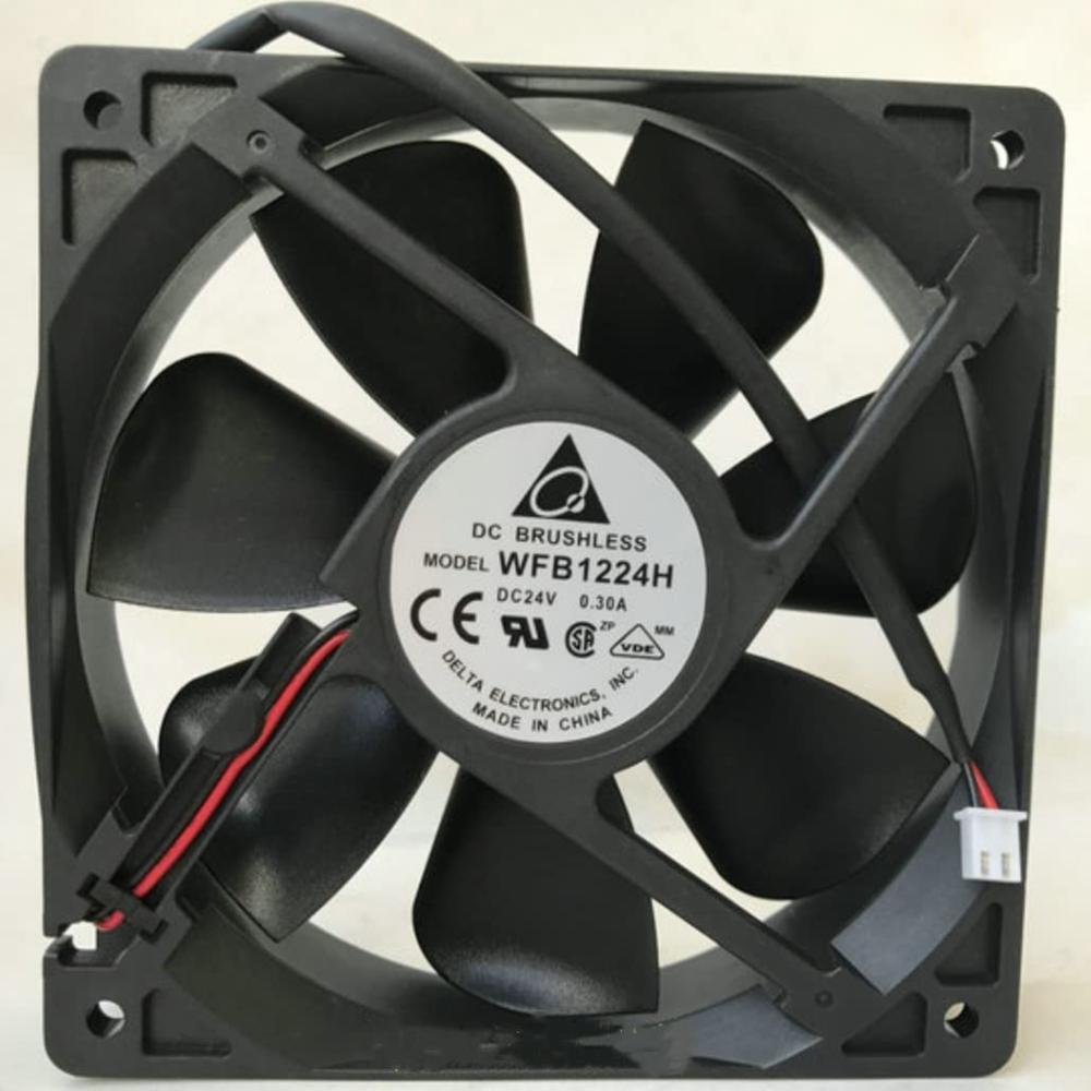 DELTA WFB1224H 24V DC 0.30A 12025mm PLASTIC Ball Bearing Industrial Axial Cooling Fan