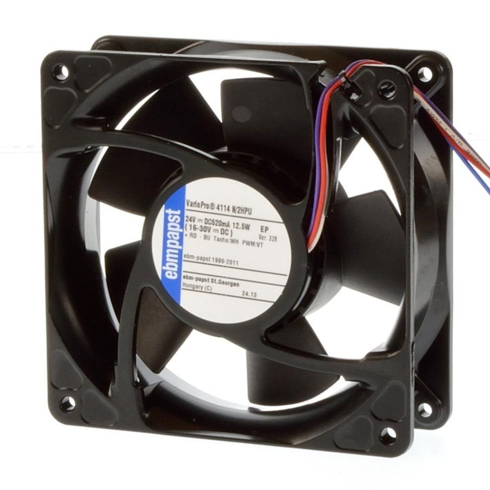 EBM PAPST 4114N / 2HPU 24V DC 12.5W 12025mm Ball Bearing Industrial Axial Cooling Fan