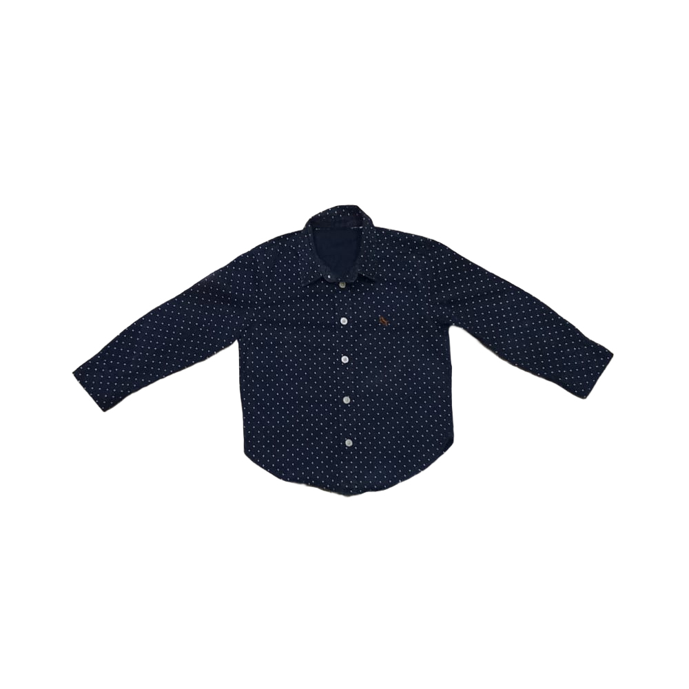 White Dotted Blue Shirt