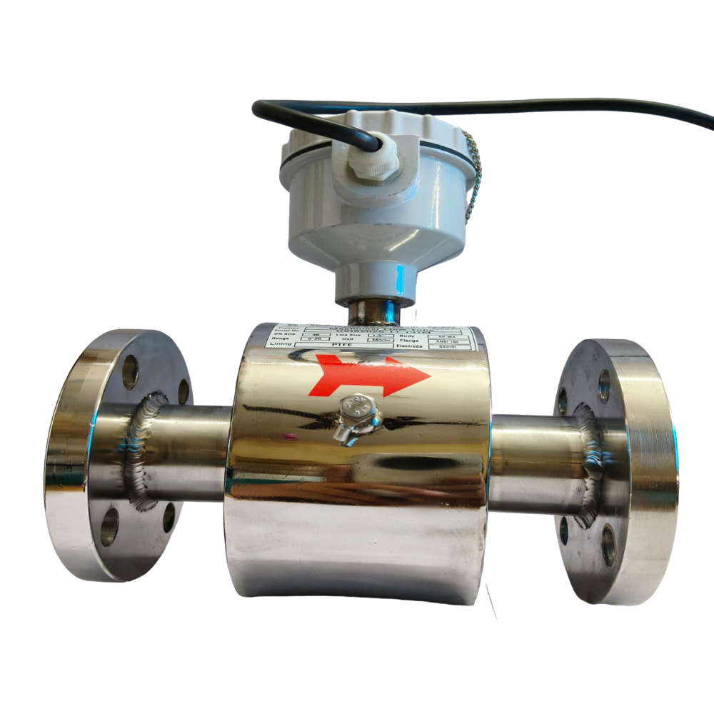 Digital Magnetic Flow Meter - Stainless Steel, Standard Size, Blue Color, 150â°c Operating Temp, +/- 0.5% Accuracy, Digital Display, Ip68 Protection | 230 Vac Voltage, Red Led Displays, Industrial Application