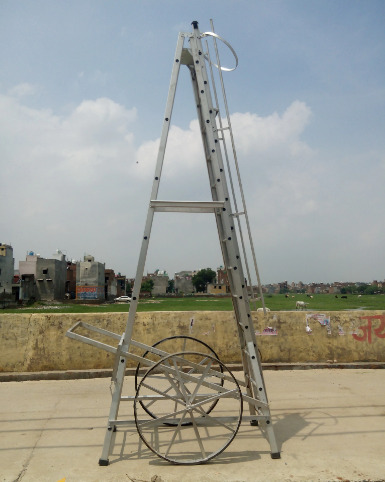 Aluminium Self Support Extension Ladder With Wheels - Feature: High Quality