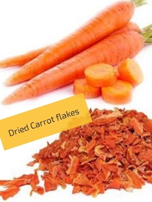 Dried Carrot Flakes - Color: Orange