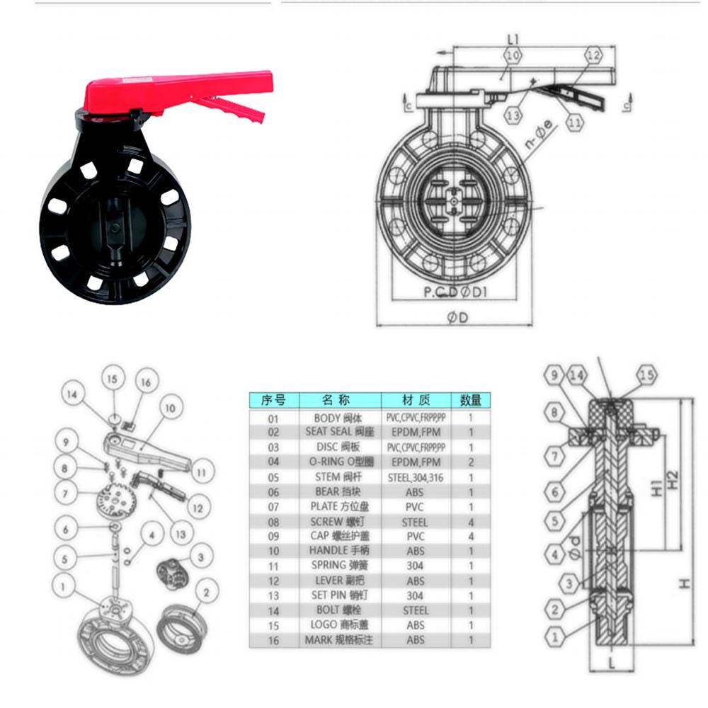 Pvc Butterfly Valve - Application: Water