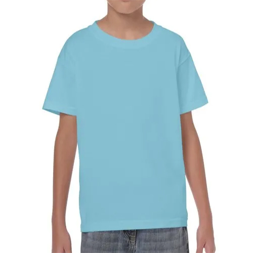 Kids Plain Round Neck Cotton T-Shirt