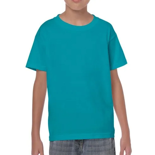 Kids Plain Round Neck Cotton T-shirt - Color: Grey